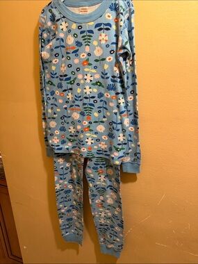 Hanna Andersson Kids Blue Floral Long-Sleeve Pajama Set